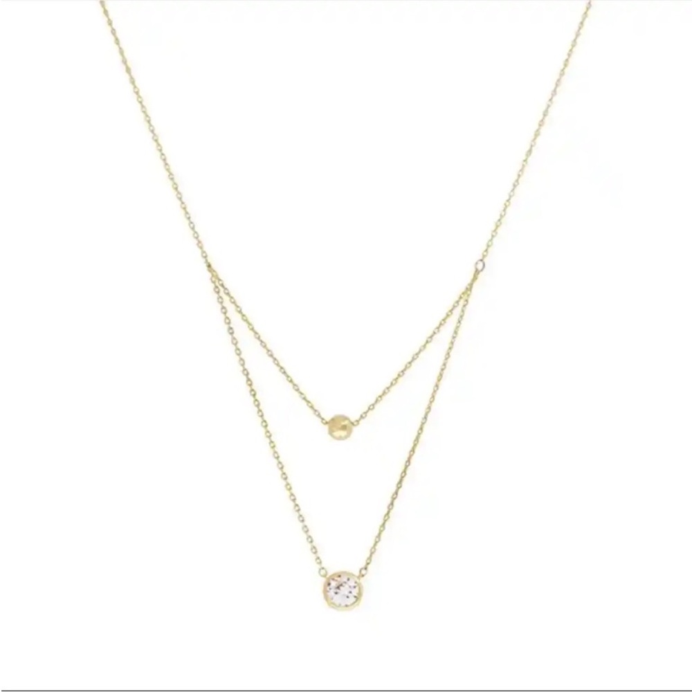 NWT Marlyn Schiff gold necklace double layered